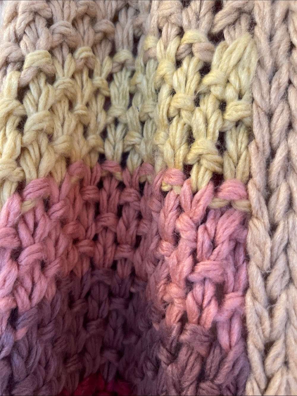Listicle Multicolor Chunky Stripe Open Cardigan - Mustard Trim - Picture 3 of 5